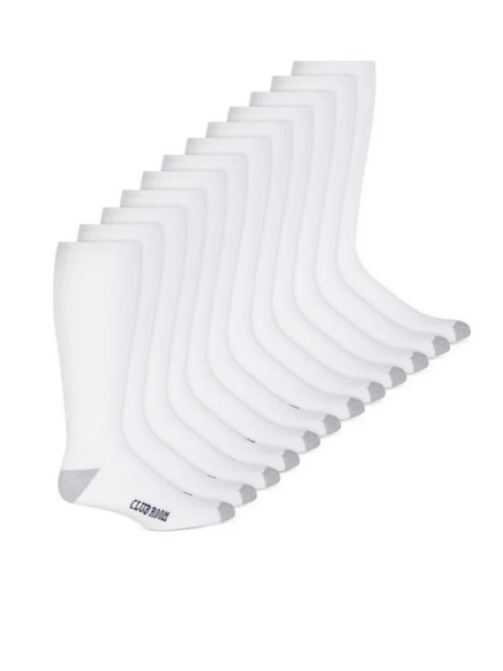 Club Room Men’s White Crew Socks - 12 Pack